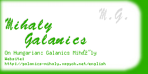 mihaly galanics business card